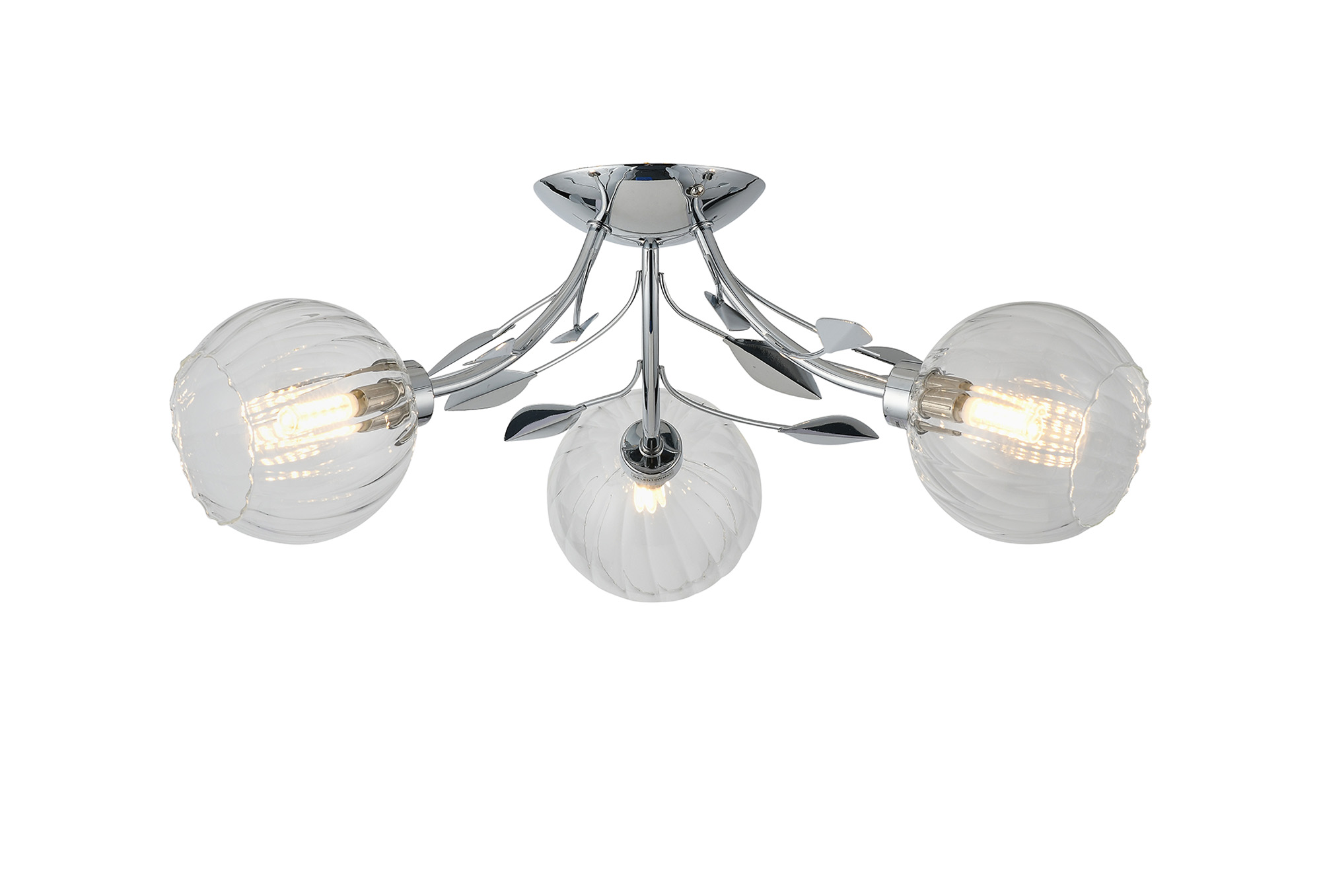 D0841CH  Elm Semi Ceiling 3 Light Polished Chrome